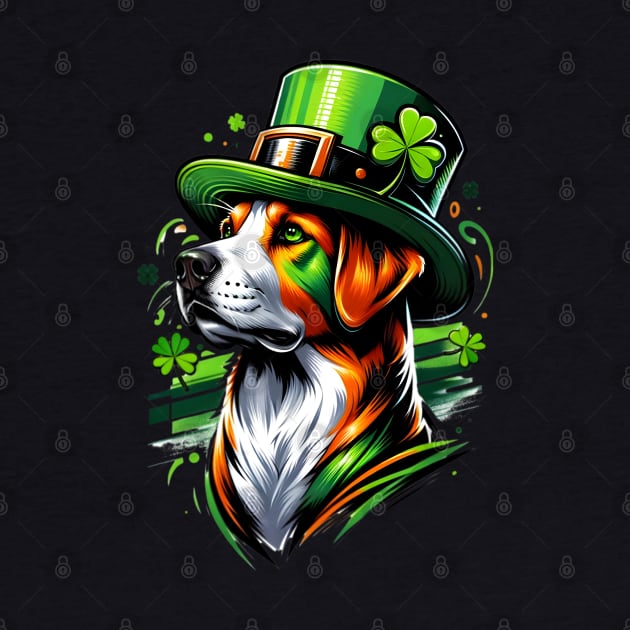 Mountain Cur Dog Celebrates St Patrick's Day Festively by ArtRUs